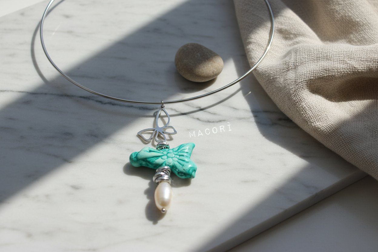 Collana Sicilia su sfondo elegante