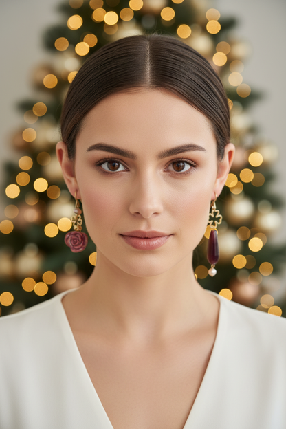 Modella con entrambi gli orecchini visibili