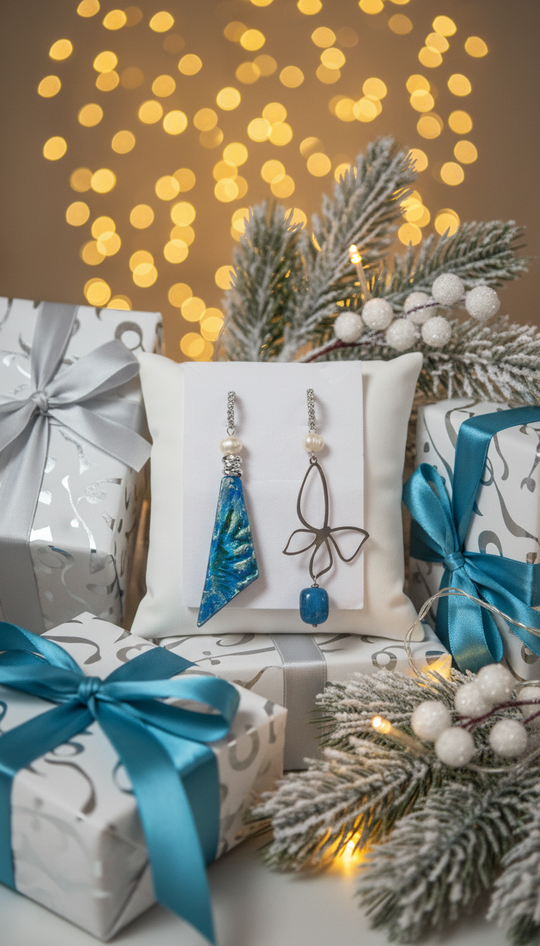 Orecchini asimmetrici Oceano D'arte - Composizione natalizia