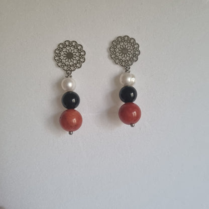 Set Eleganza Veneziana - Collana, Bracciale e Orecchini con Perle e Pietre Naturali"