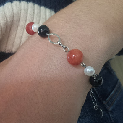 Set Eleganza Veneziana - Collana, Bracciale e Orecchini con Perle e Pietre Naturali"