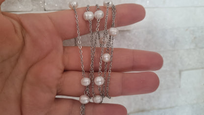 Collana lunga con perle di fiume