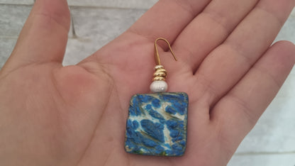 Orecchini asimmetrici Laguna blu