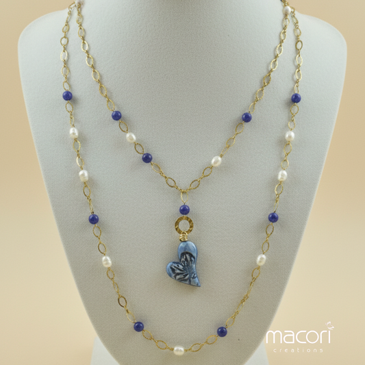Set 2 Collane Cuore in Fiore
