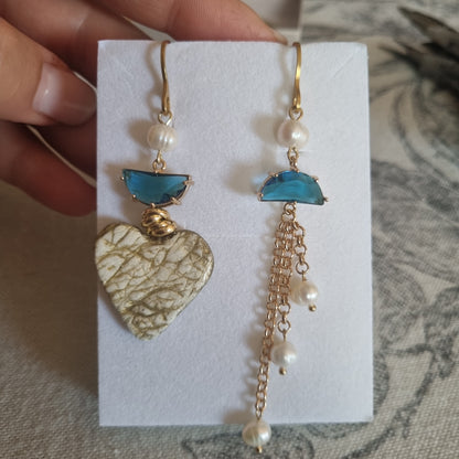 Orecchini Asimmetrici “Cuore di Mare”