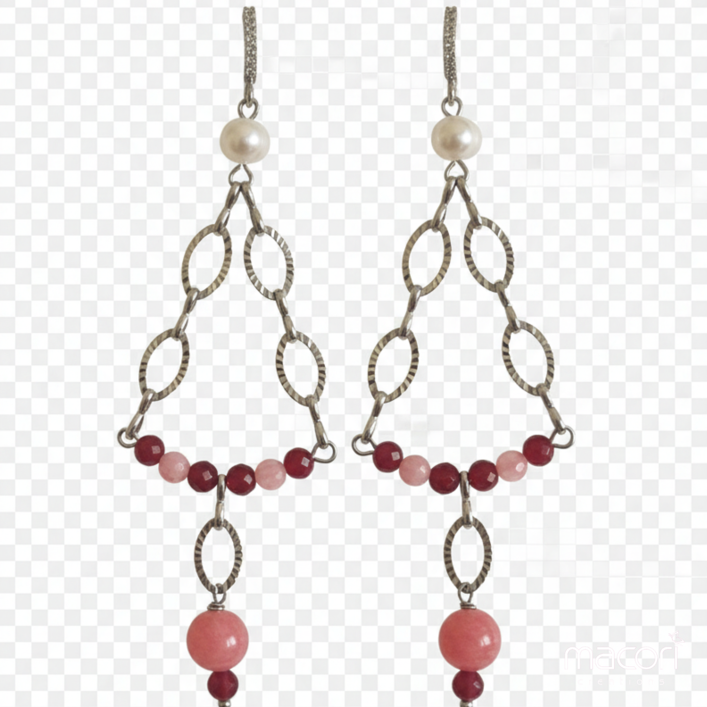 Orecchini Chandelier Rosa
