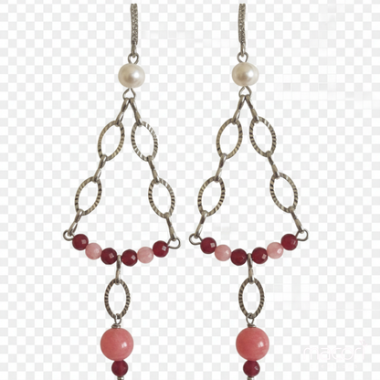 Orecchini Chandelier Rosa