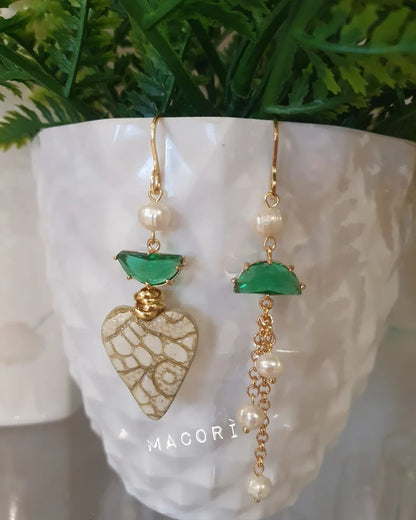 Orecchini asimmetrici cuore