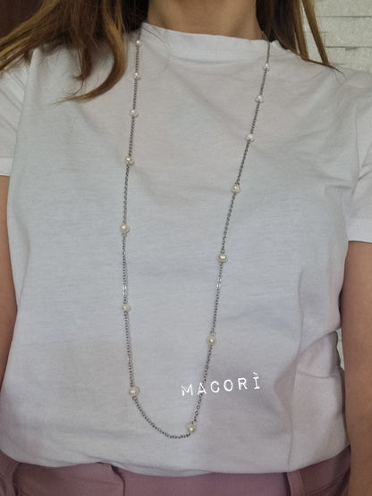 Collana lunga con perle di fiume