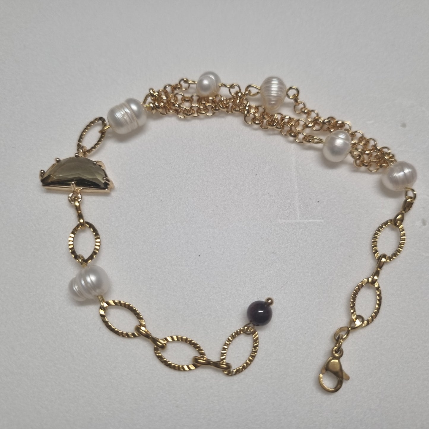 Bracciale Laguna - Perle Naturali e Cristalli Artigianale Fatto a Mano