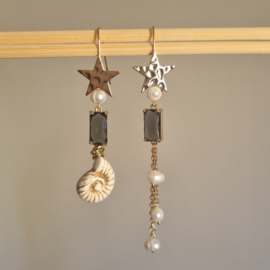 Orecchini asimmetrici “Perle di Mare”