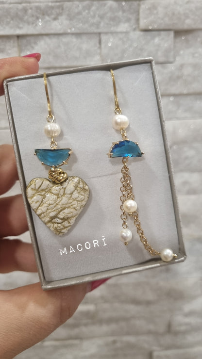 Orecchini Asimmetrici “Cuore di Mare”