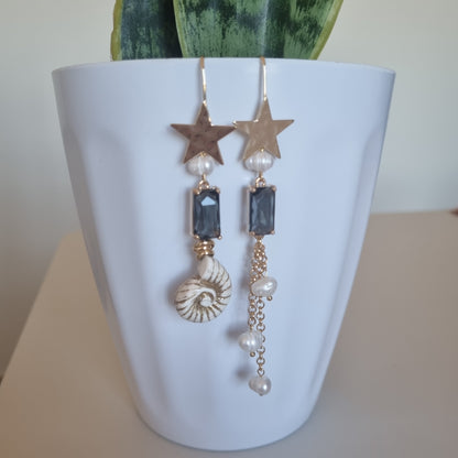 Orecchini asimmetrici “Perle di Mare”