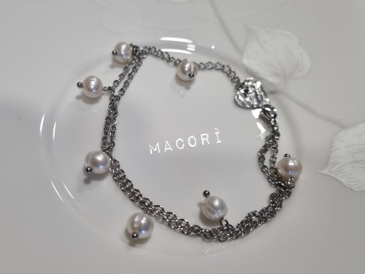 Bracciale doppio filo con perle di fiume