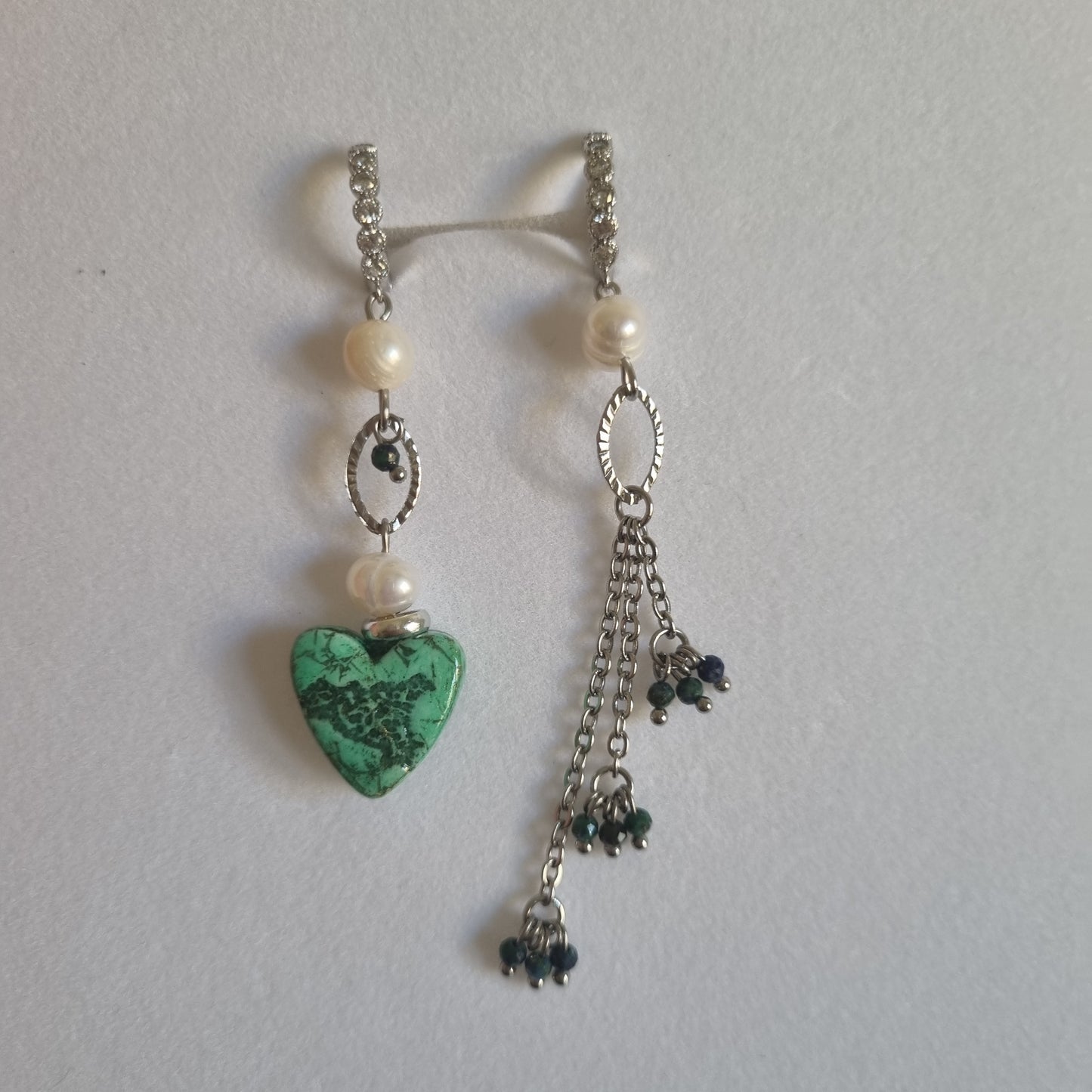 "Orecchini Asimmetrici La Sicilia nel Cuore Turchese e Perle - Gioiello Artigianale Italiano"